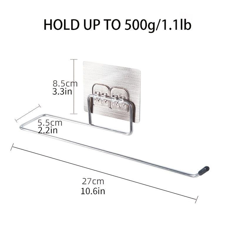 Self Adhesive Paper Towel Holder Stainless Steel Kitchen Rag Storage Rack