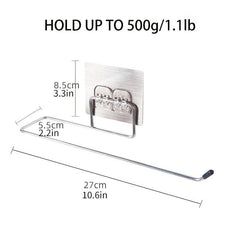 Self Adhesive Paper Towel Holder Stainless Steel Kitchen Rag Storage Rack