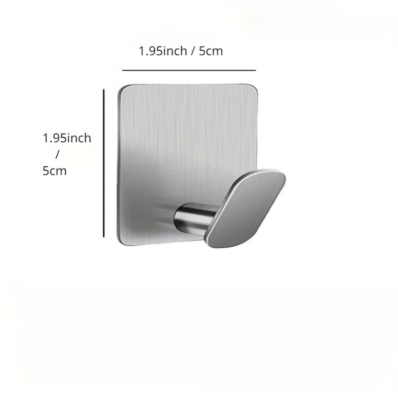 5pcs Adhesive Hooks Stainless Steel Towel Hooks Bathroom Storage
