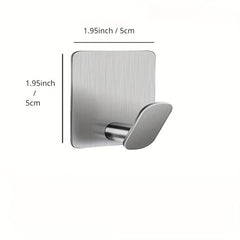 5pcs Adhesive Hooks Stainless Steel Towel Hooks Bathroom Storage