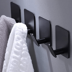5pcs Adhesive Hooks Stainless Steel Towel Hooks Bathroom Storage