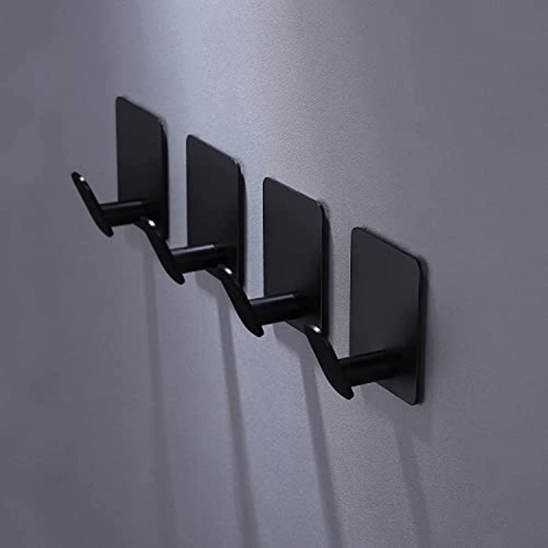 5pcs Adhesive Hooks Stainless Steel Towel Hooks Bathroom Storage