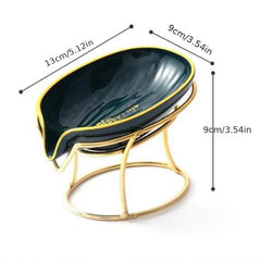 Self Draining Soap Holder Clear Plastic Soap Dish with Iron Frame