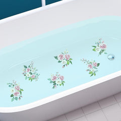 6pcs Non Slip Flower Bathtub Appliques Bathroom Decal