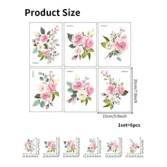 6pcs Non Slip Flower Bathtub Appliques Bathroom Decal