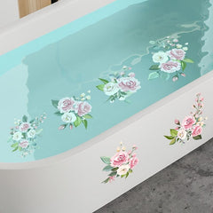 6pcs Non Slip Flower Bathtub Appliques Bathroom Decal