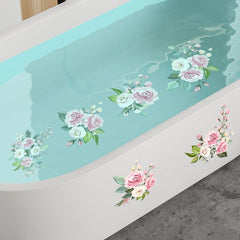 6pcs Non Slip Flower Bathtub Appliques Bathroom Decal