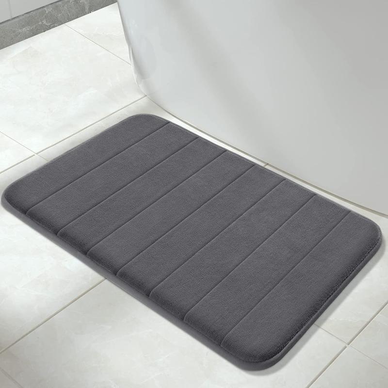 Absorbent Sponge Bath Mat Non-Slip Quick Drying Washable Bathroom Door Mat