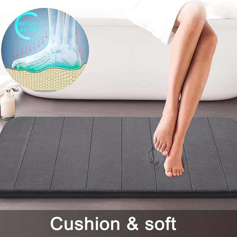 Absorbent Sponge Bath Mat Non-Slip Quick Drying Washable Bathroom Door Mat