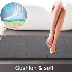 Absorbent Sponge Bath Mat Non-Slip Quick Drying Washable Bathroom Door Mat