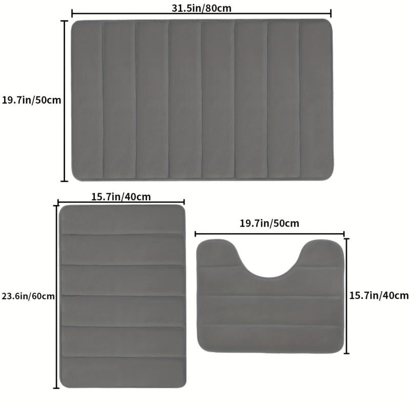 Absorbent Sponge Bath Mat Non-Slip Quick Drying Washable Bathroom Door Mat