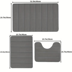 Absorbent Sponge Bath Mat Non-Slip Quick Drying Washable Bathroom Door Mat