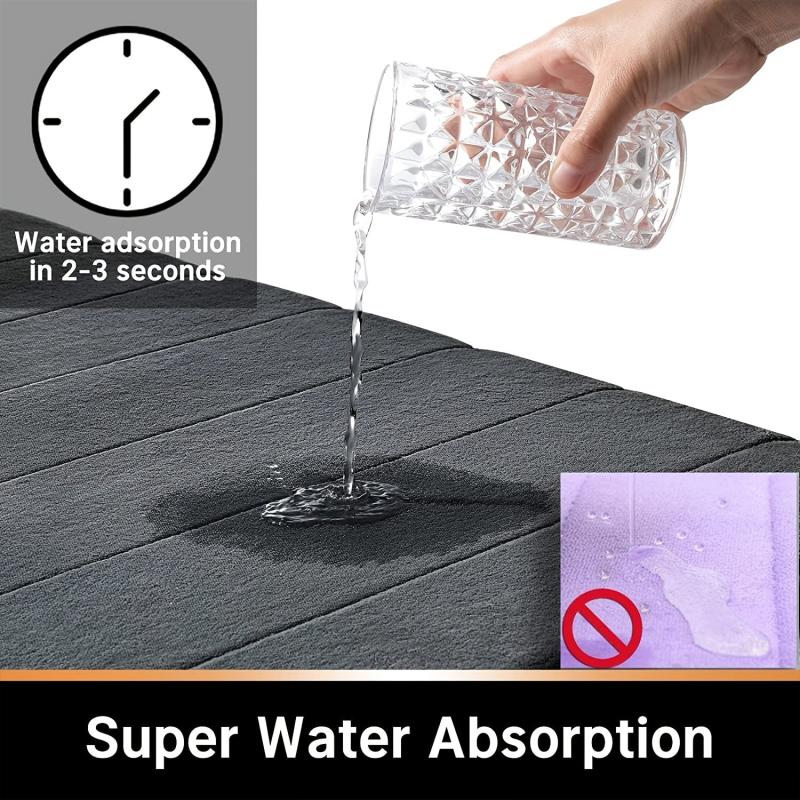 Absorbent Sponge Bath Mat Non-Slip Quick Drying Washable Bathroom Door Mat