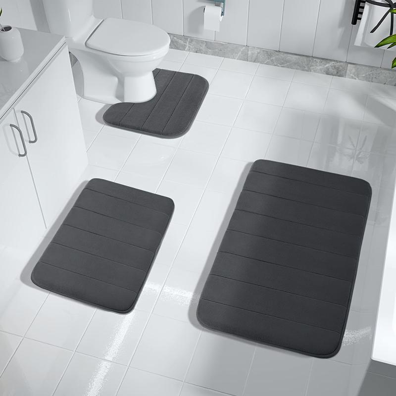 Absorbent Sponge Bath Mat Non-Slip Quick Drying Washable Bathroom Door Mat