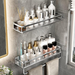 Wall Mounted Bathroom Shelf Cosmetic Storage Rack Shower Caddy Shelf