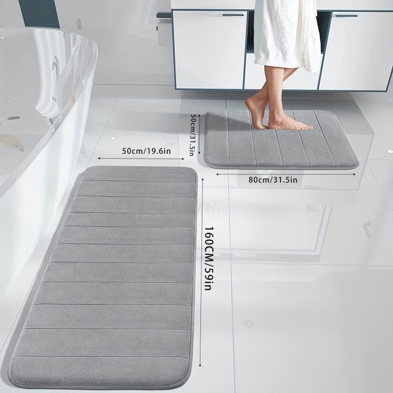 Memory Foam Bathmat Anti-skid Floor Rug Soft Bathtub Mat