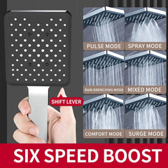 Supercharged Bathroom Shower Head Set Square Single Head Accessories