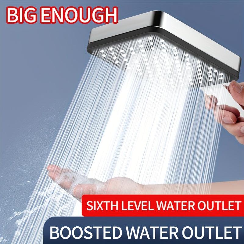 Supercharged Bathroom Shower Head Set Square Single Head Accessories