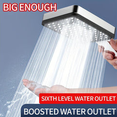 Supercharged Bathroom Shower Head Set Square Single Head Accessories