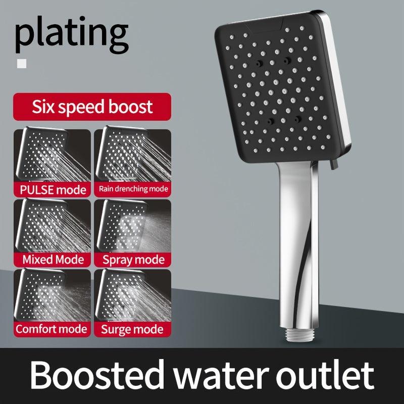 Supercharged Bathroom Shower Head Set Square Single Head Accessories
