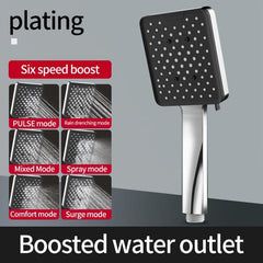 Supercharged Bathroom Shower Head Set Square Single Head Accessories