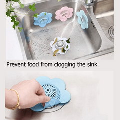 4pcs Floral Floor Drain Silicone Drain Strainer Bathroom Accessories