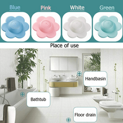 4pcs Floral Floor Drain Silicone Drain Strainer Bathroom Accessories
