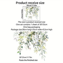 Leaf Pattern Toilet Lid Decal Bathroom Decor Sticker