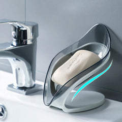 Leaf Shape Soap Holder Dish Non slip Drain Storage Box