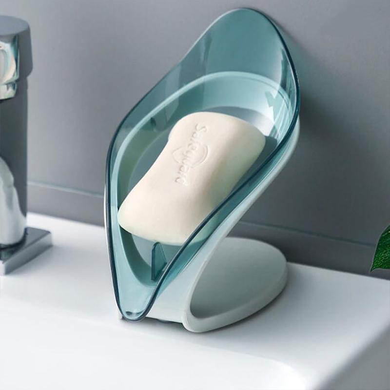 Leaf Shape Soap Holder Dish Non slip Drain Storage Box