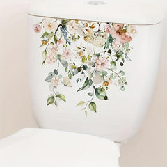 Tropical Green Plant Leaf Flower Toilet Sticker Home Decoration