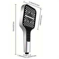 High Pressure Handheld Shower Head with 8 Modes - Water Saving Square Showerhead