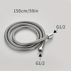 Stainless Steel Shower Head Hose 59in Replacement Bathroom Flexible Tube