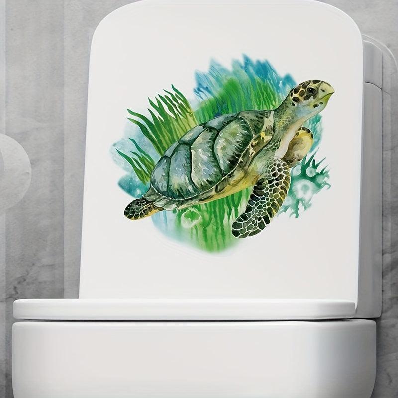Sea Turtle Pattern Toilet Stickers Cartoon Animals Home Decoration