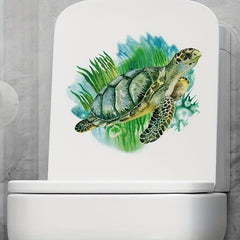 Sea Turtle Pattern Toilet Stickers Cartoon Animals Home Decoration
