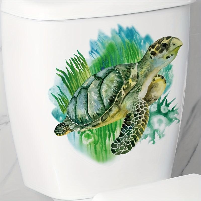 Sea Turtle Pattern Toilet Stickers Cartoon Animals Home Decoration