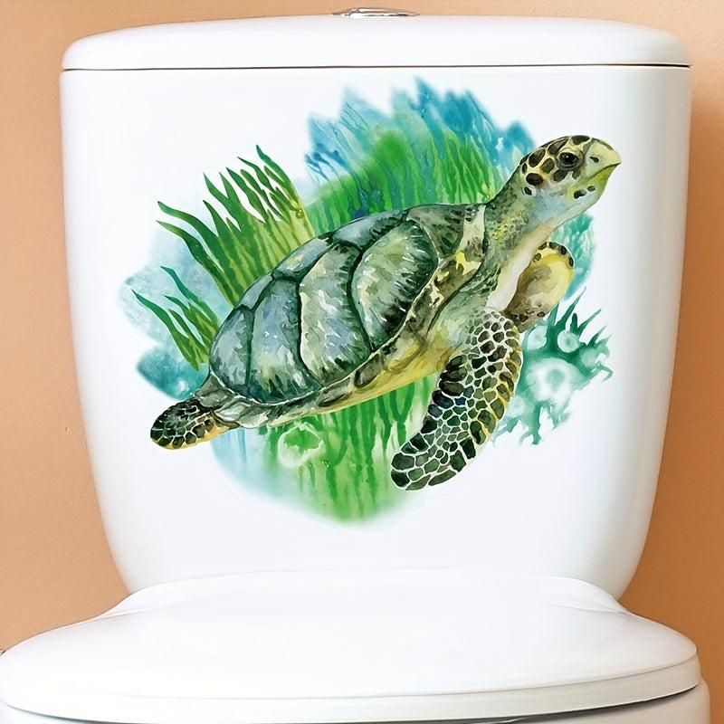 Sea Turtle Pattern Toilet Stickers Cartoon Animals Home Decoration