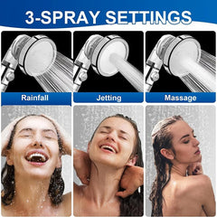 Filtered Shower Head With 4 Settings and Water Saving Feature