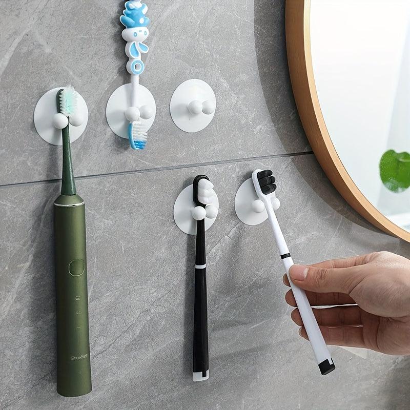 2pcs Toothbrush Holders Suction Cup Wall mounted Toothbrush Brackets