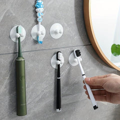 2pcs Toothbrush Holders Suction Cup Wall mounted Toothbrush Brackets