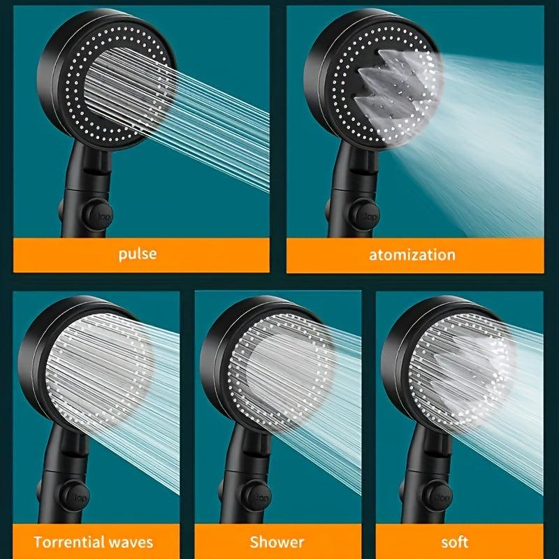 3pcs High Pressure Shower Head Adjustable Water Saving Shower Head For Bathroom