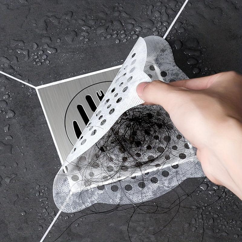 20pcs Disposable Shower Drain Hair Catcher Stickers Mesh Shower Drain Covers