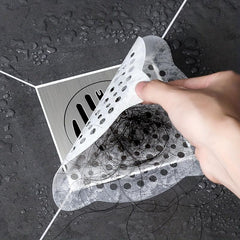 20pcs Disposable Shower Drain Hair Catcher Stickers Mesh Shower Drain Covers