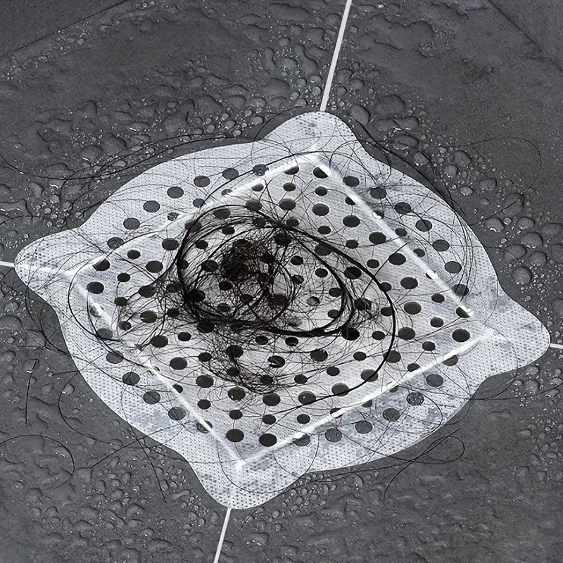 20pcs Disposable Shower Drain Hair Catcher Stickers Mesh Shower Drain Covers