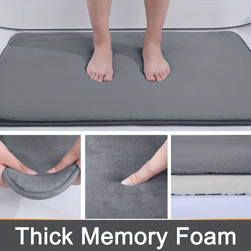 Soft Memory Foam Bath Mat Absorbent Doormat Anti Slip for Bathroom