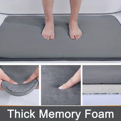 Soft Memory Foam Bath Mat Absorbent Doormat Anti Slip for Bathroom
