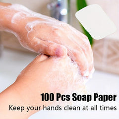 100PCS Portable Hand Washing Soap Sheets Travel Scented Soap