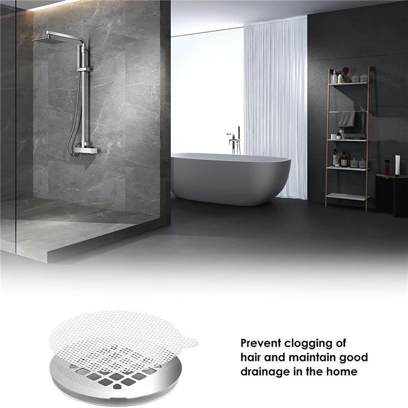 8pcs Disposable Shower Drain Hair Catcher Mesh Stickers