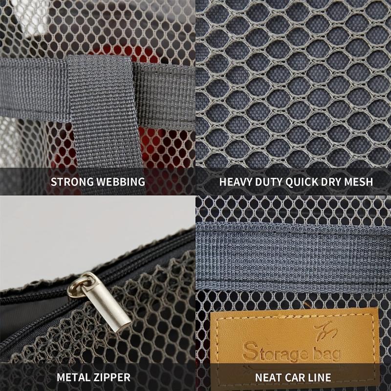 Mesh Shower Caddy Bag Hanging Organizer for Travel Gym Camping Beach Bathroom
