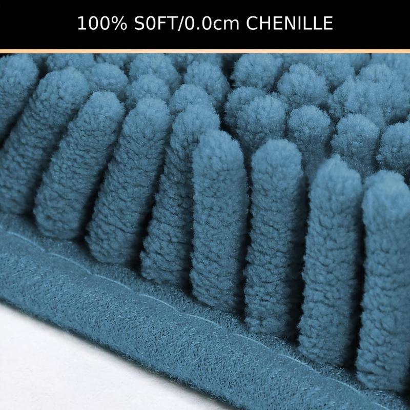 Chenille Shaggy Bath Rug Door Mat Teal